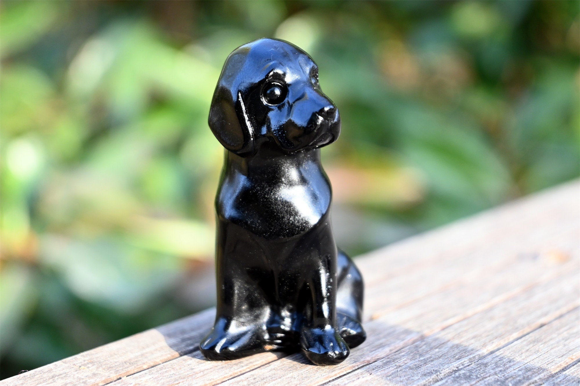 ブラックオブシディアン 犬 わんこ Obsidian Dog - Etsy