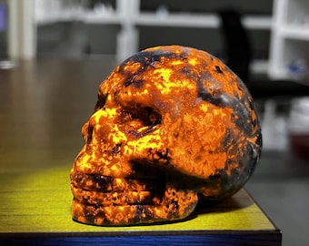 2.5'' Natural Yooperlite skull，Quartz crystal skull carved，Skull collection，Crystal ornament，Home decor，Crystal Gift，Reiki healing