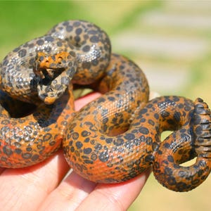 3.7&#39;&#39; Natural Quartz crystal Snake ，Crystal snake carving，Leopard print stone Snake figurine，Home decor，Crystal gift，Crystal healing