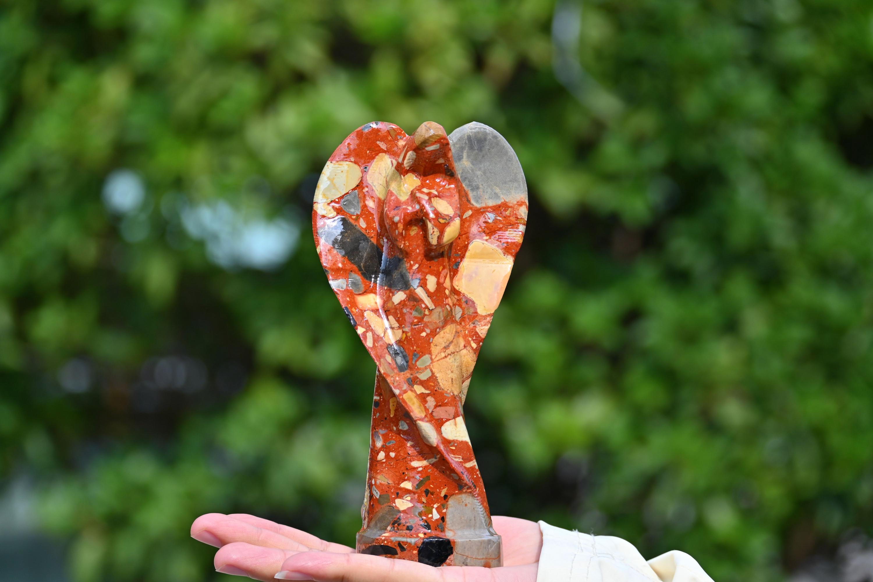 6.4'' Natural Nongken Jade Angel Carving，crystal Angel，angel