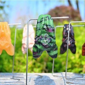 Morcego de cristal de quartzo natural de 8 cm (3,1") com suporte, decoração de morcego de cristal, escultura de morcego, presente de Halloween, decoração de Halloween, cura com cristais