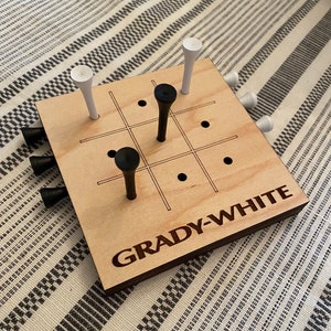 Personalized Tic-Tac-Toe Golf Tee Peg Game / Gift / Family/ bar / fun / housewarming / wedding / favor / Tic / Tac / Toe / stocking
