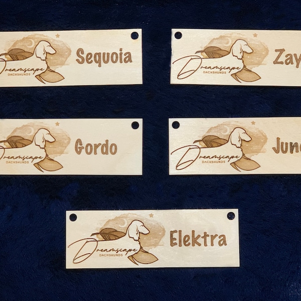 Kennel -  Custom logo Crate Tag / nameplate/ dog / cat / name / plate / engraved / pet / card