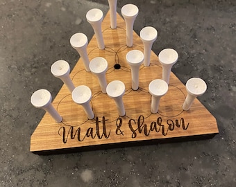 Personalized Triangle Peg Jump Game / golf tee / solitaire/ gift / family / bar / fun / gamer / housewarming / Dad / Wedding / stocking