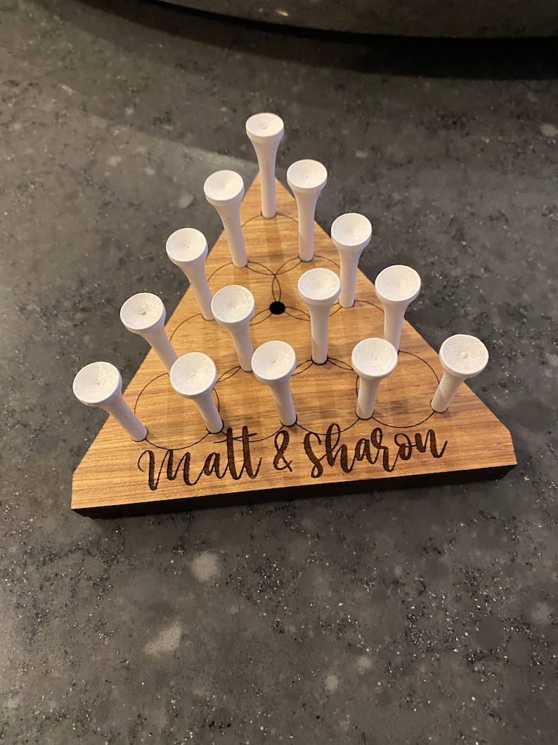 Personalized Triangle Peg Jump Game / Golf Tee / Solitaire/ Etsy