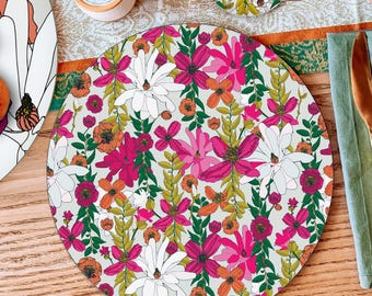 Placemats set of 4, 6, 8, 10, 12, Round table mats, Heat resistant placemats, Gift for couple, Table mats and coaster set, Table decor
