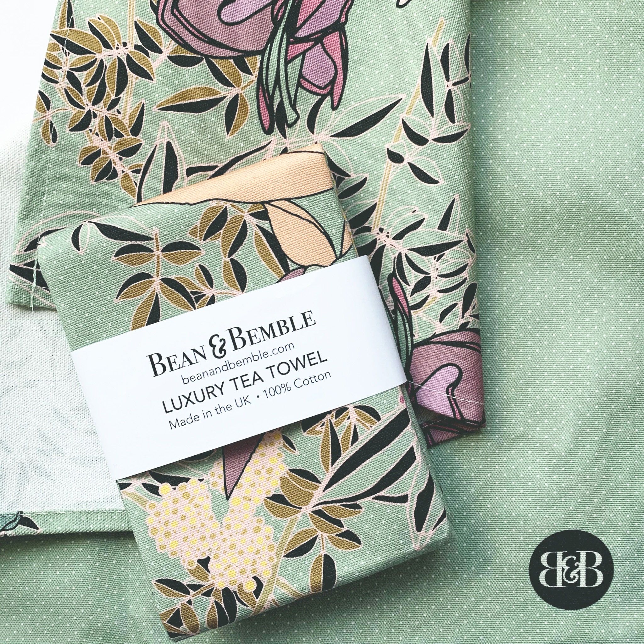 Luxury Tea Towel Mint Green Tea Towel Patterned Tea Towel Etsy