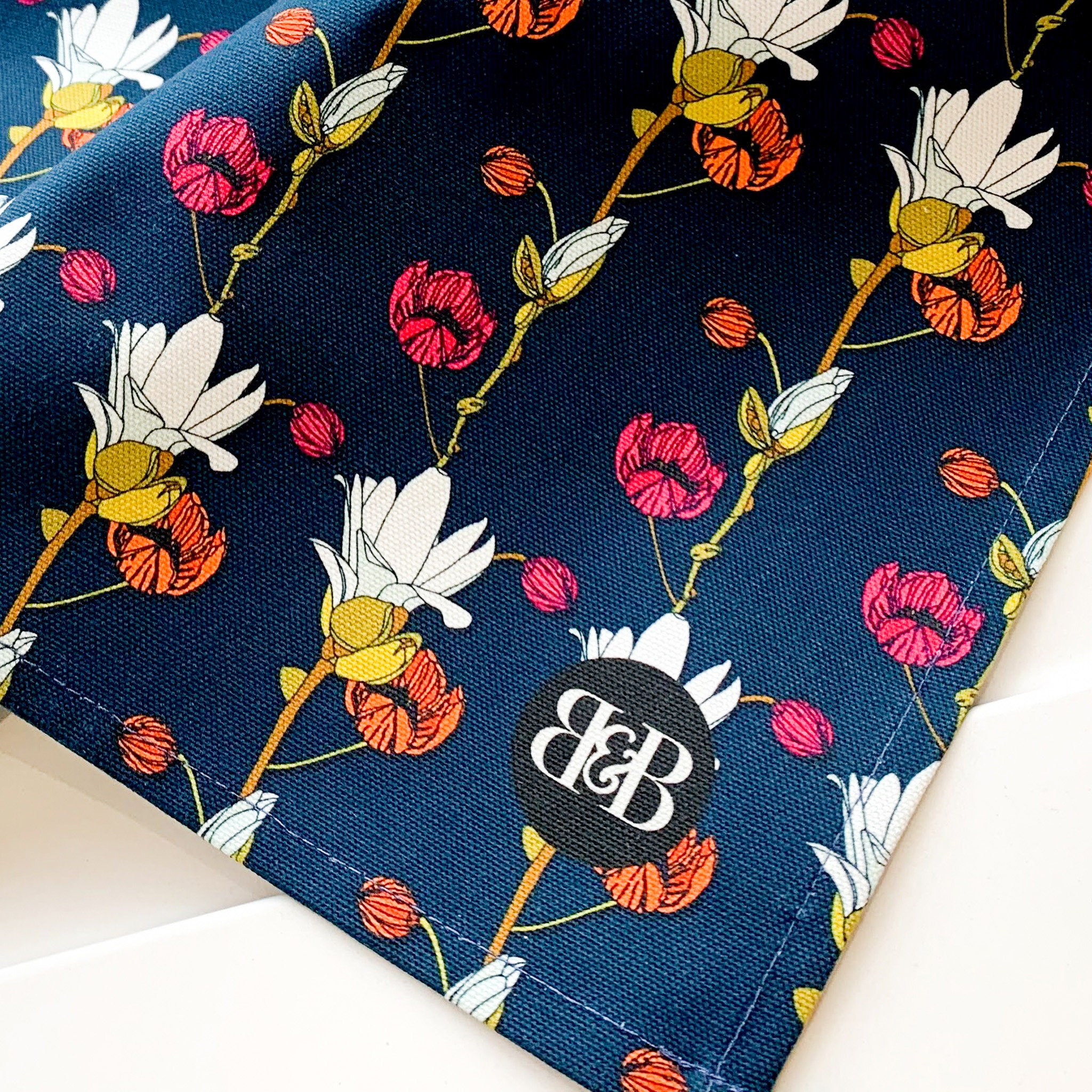 Handmade Tea Towel Beautiful Flower Design Made in the UK Etsy