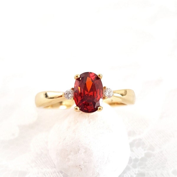 Garnet Ring, Granat Ring, red Garnet jewelry, garnet gemstone ring, gift for her ring, red stone ring, Verlobungsring, golden ring