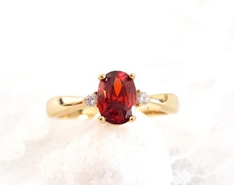 Garnet Ring, Granat Ring, red Garnet jewelry, garnet gemstone ring, gift for her ring, red stone ring, Verlobungsring, golden ring