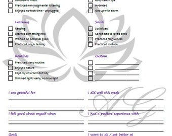 mindfulness journal - printable selfcare journal, 1 page printable journal template, pdf template, printable journal page