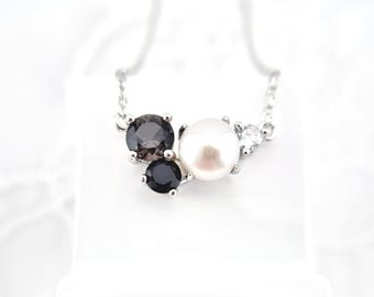 pearl necklace, unique pearl necklace, Fresh water pearl necklace silver, dainty pearl necklace, modern pearl jewelry, real pearls, necklace
