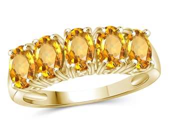 Citrine Ring, golden ring with yellow gemstones, citrine jewelry, gemstone ring, gold ring for her, gold ring, silver ring gold-plated