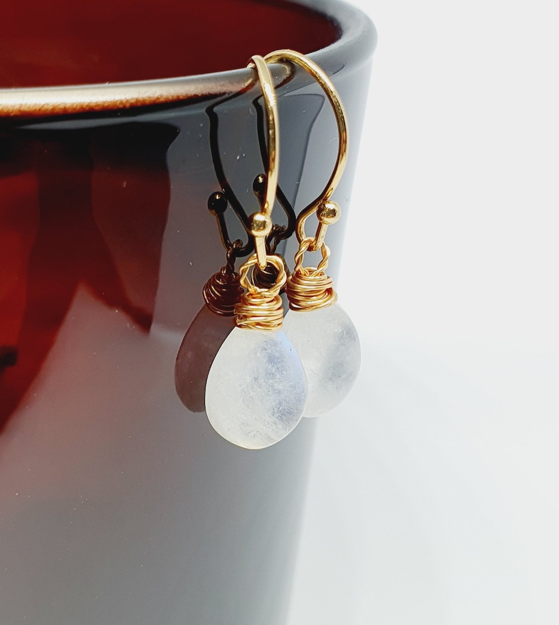 925er Sterlingsilber Ohrringe Mit Mondstein - Sonne & Unendlichkeit Design