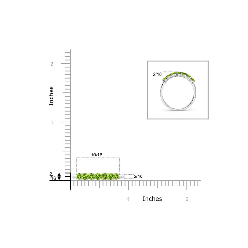 Half Eternity Seven Stone Peridot Wedding Band-925 Sterling Silver Ring-Gemstone Ring-Peridot ring-handmade ring-Natural Peridot-for Gift