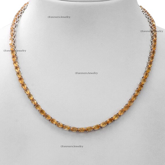 Citrine Necklace-citrine Tennis 