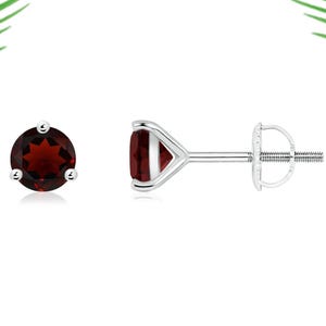 Garnet Earring, basket-set round garnet stud earrings, 925 sterling silver earrings, natural garnet earring, women earring, jewelry stores