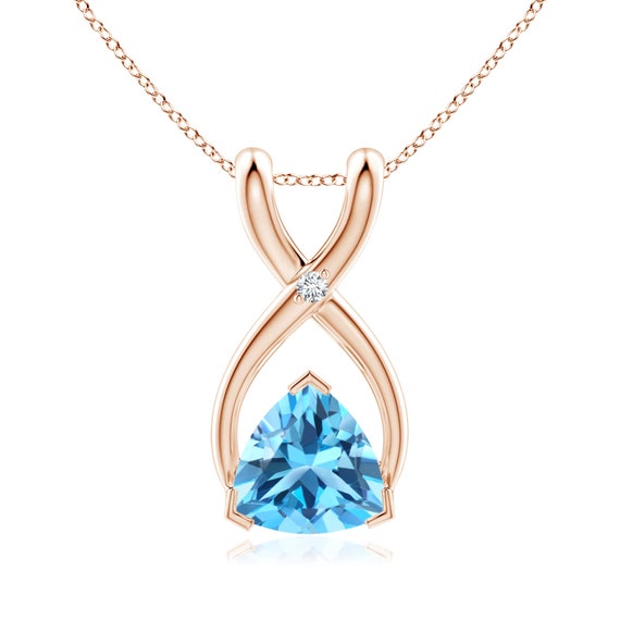 Sterling Silver Citrine or Swiss Blue Topaz Trillion Pendant Sterling Silver Citrine or Swiss Blue Topaz Trillion Pendant