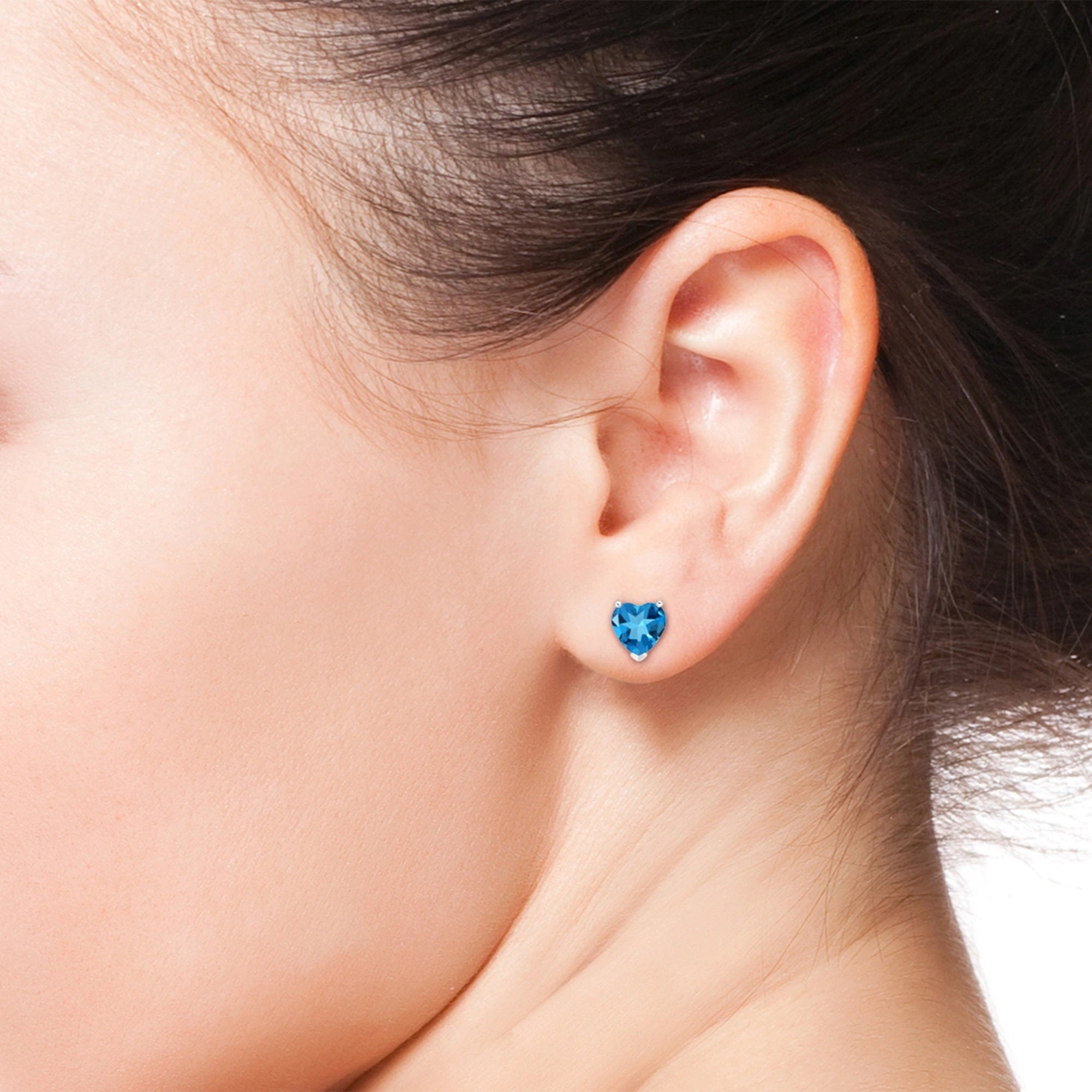 Swiss blue topaz stud earrings outlet