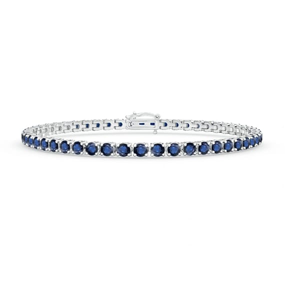Bracciale tennis eternity in zaffiro blu, bracciale in zaffiro blu