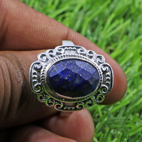 Lapis Lazuli ring 925 sterling zilveren ring Edelsteenring Lapis
