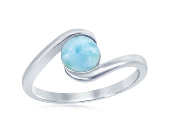 Larimar Ring-925 Sterling Silver Ring-Larimar Gemstone Ring- Larimar ring-Natural Larimar-Larimar Ring-handmade Larimar-for Gift