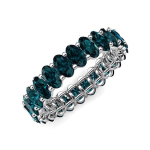 London Blue Topaz Ring, Eternity Band, eternity ring, 925 sterling silver ring,handmade rings, wedding band, engagement ring