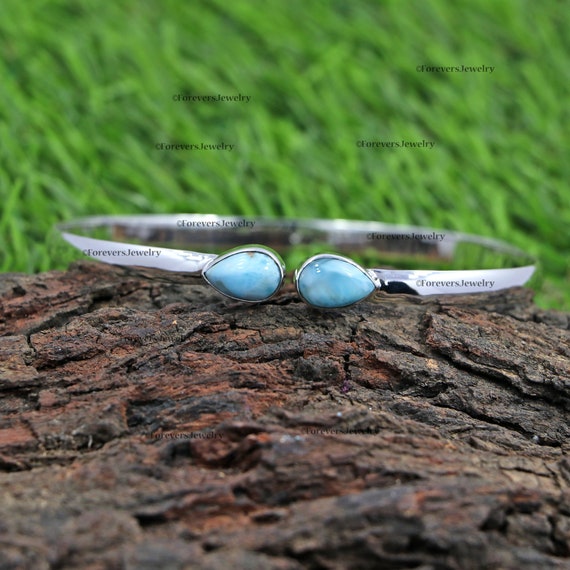 Bracelet femme en pierre naturelle Larimar –