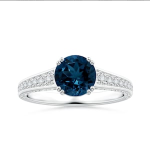 Handmade London Blue Topaz Ring: 925 Sterling Silver Solitaire