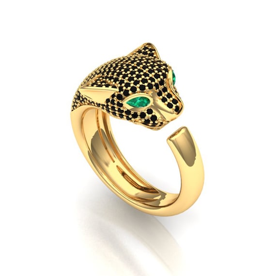 Tiger Polished Enamel Diamond Fashion Ring in 18Karat Gold For Sale at  1stDibs | white tiger ring, always enamel ring
