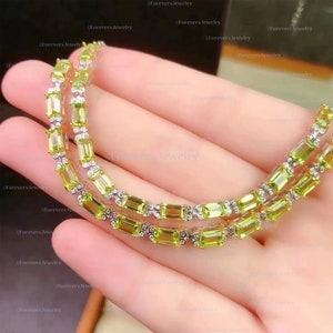 peridot sterling silver bracelet, 925 sterling silver bracelet, handmade bracelet, peridot bracelet, cut stone bracelet, peridot jewelry