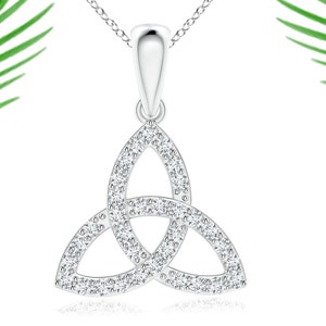 celtic trinity knot white topaz pendant, white topaz pendant, 925 sterling silver pendant, handmade pendant, natural white topaz, for gift