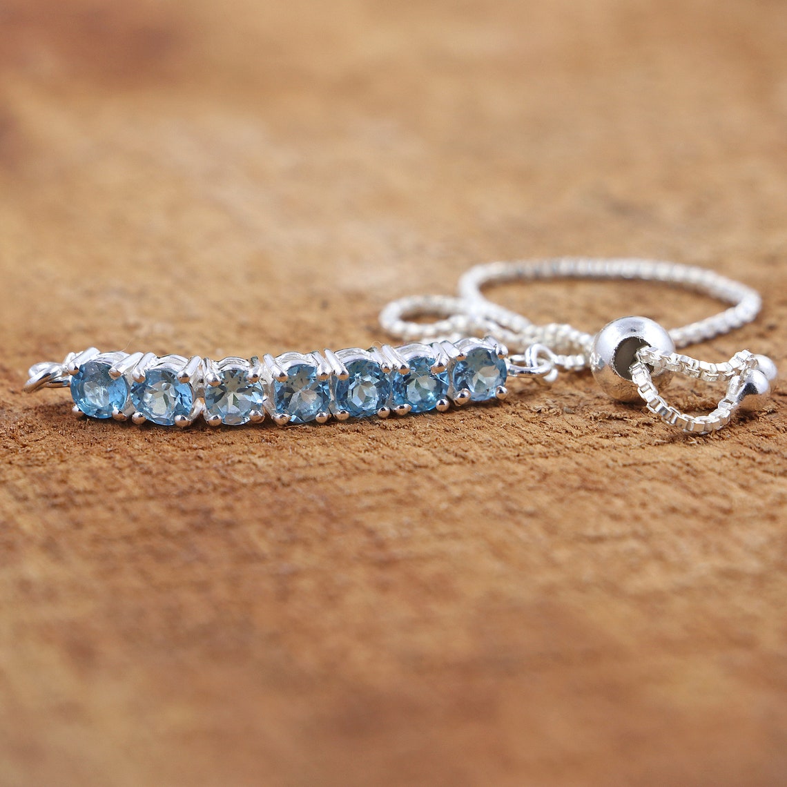 Blue Topaz Bracelet-925 Sterling Silver Bracelet-Handmade | Etsy