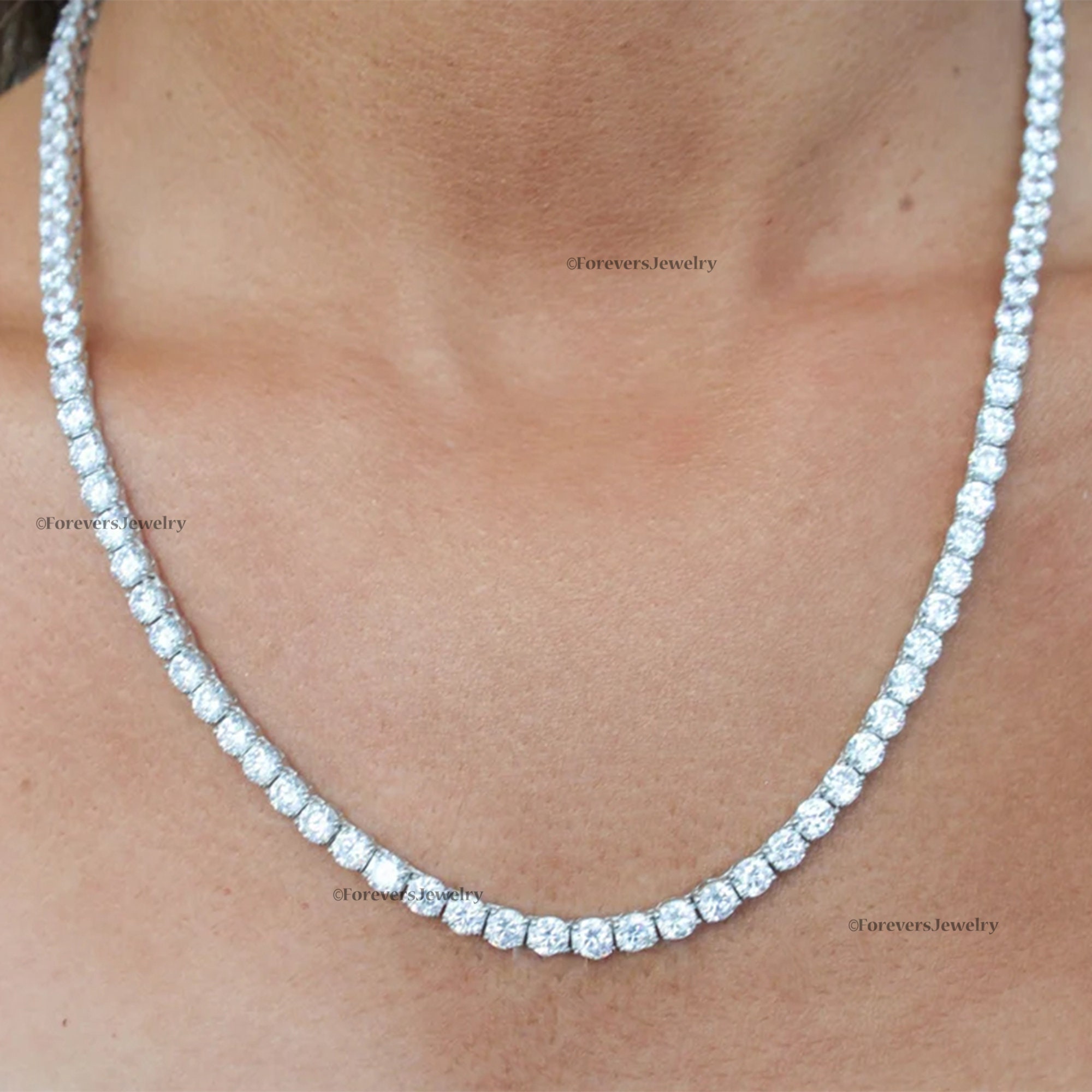 Cubic Zirconia Necklace-zircon Tennis 