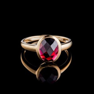 garnet ring, 925 sterling silver ring, oval shape garnet stone, beautiful ring, garnet handmade ring, gold plated ring, designer ring