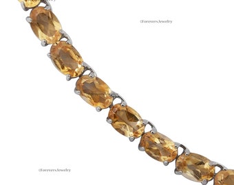 Citrine Necklace-citrine Tennis 