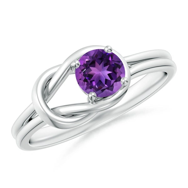 Amethyst Unendlichkeit Knot Ring: Handgemachte 925 Sterling Silber