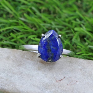 lapis lazuli ring, 925 sterling silver ring, lapis lazuli gemstone ring - lapis lazuli ring, natural lapis ring, lapis lazuli ring