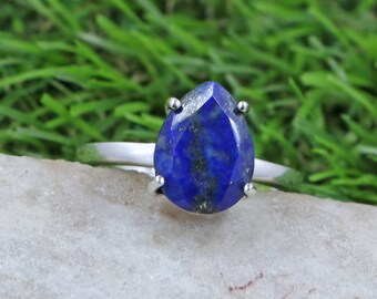 lapis lazuli ring, 925 sterling silver ring, lapis lazuli gemstone ring - lapis lazuli ring, natural lapis ring, lapis lazuli ring