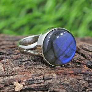 labradorite ring, 925 sterling silver ring, genuine labradorite ring- labradorite statement ring- labradorite boho ring, raw gemstone ring