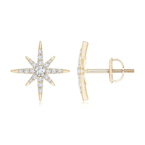 White Topaz Starburst Earrings: 925 Sterling Silver Studs