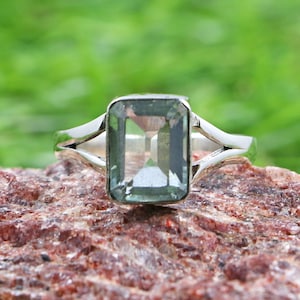 Green Amethyst Gemstone Ring, 925 Sterling Ring,Gift For Her,Solid Sterling Silver, Green Amethyst Ring, Handmade Ring, Birthstone ring!!!