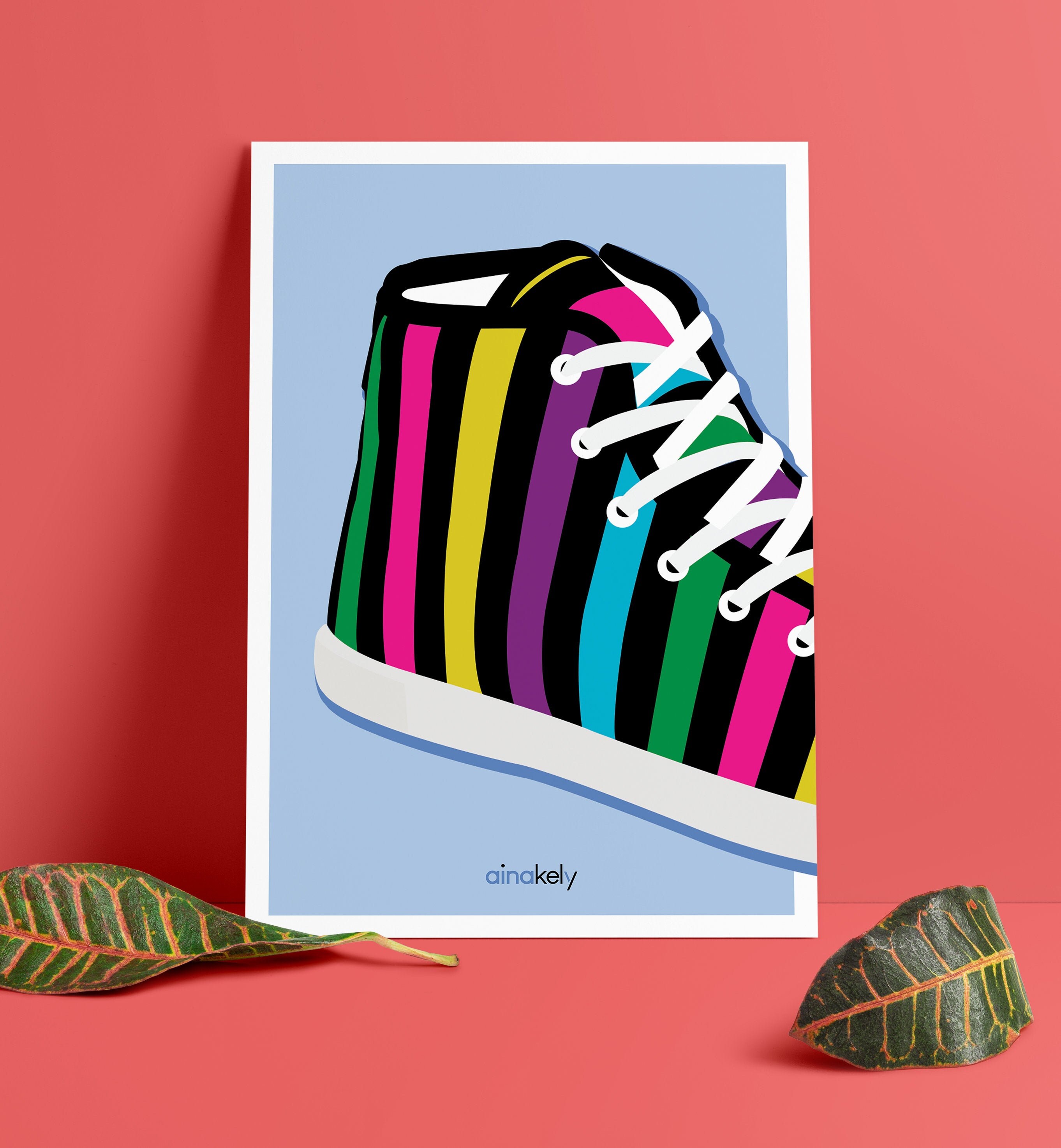 Affiche Basket Sneaker Multicolore, Décoration Chambre d'enfants