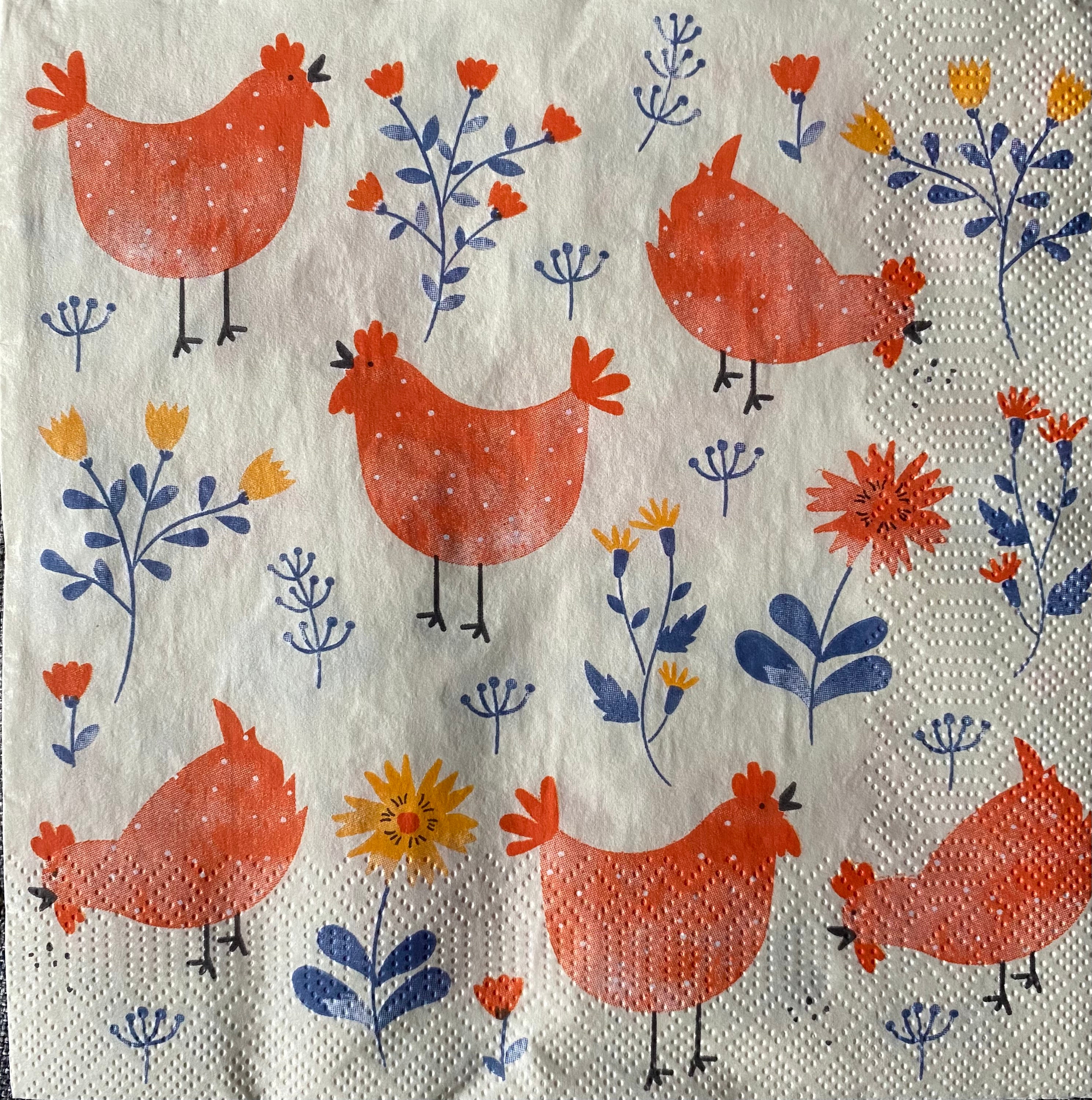 Chicken Napkin Serviette for Decoupage or Scrapbooking and Etsy