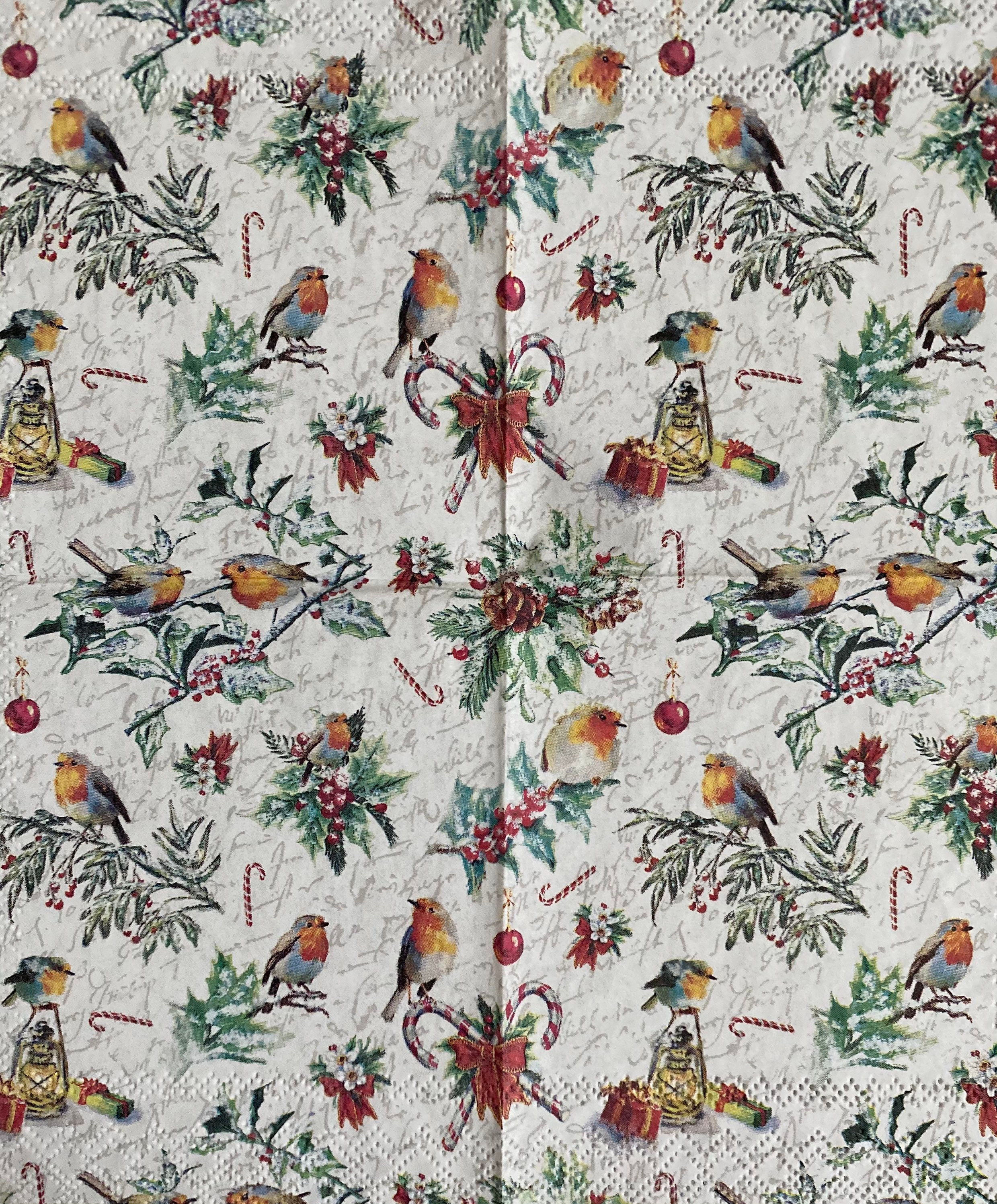 Robin bird paper napkin for decoupage or craft supplies and Etsy