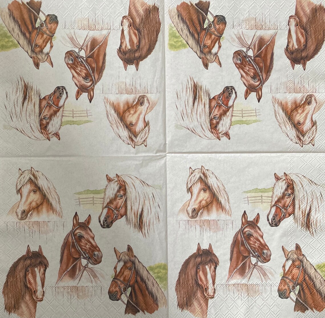 Horse paper napkin for decoupage or craft supplies and Etsy
