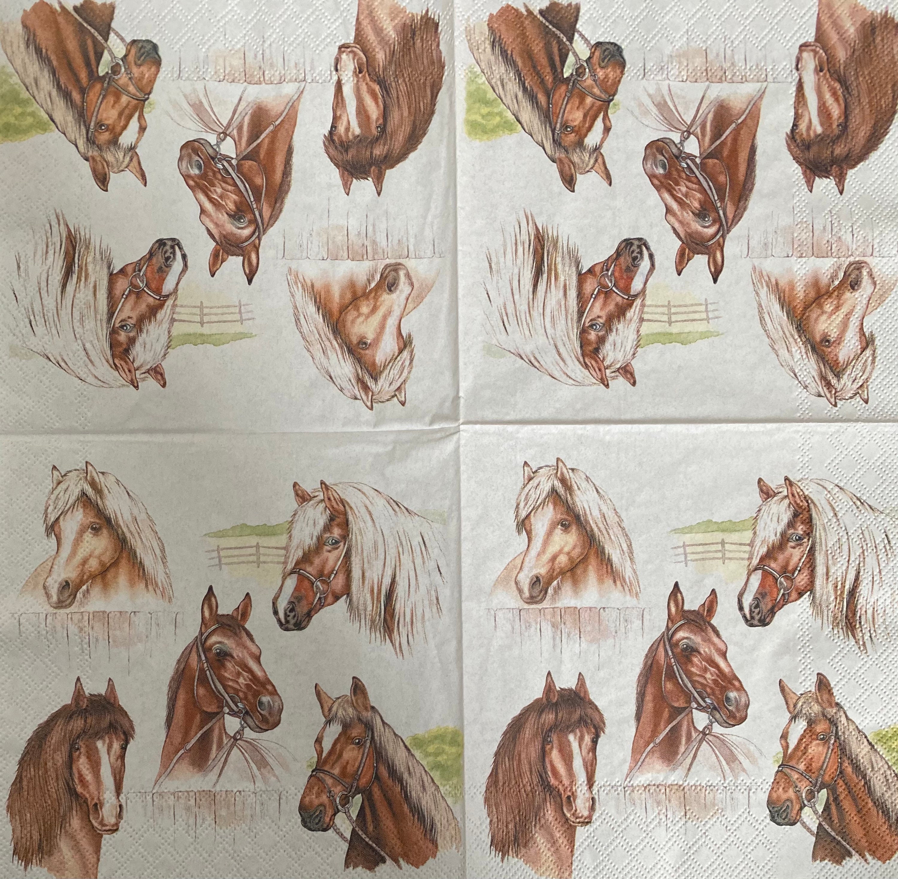 Horse paper napkin for decoupage or craft supplies and Etsy