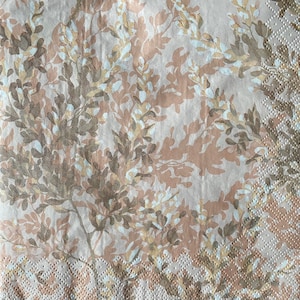 Flower, plant leaf paper napkin for decoupage or craft supplies and scrapbooking.