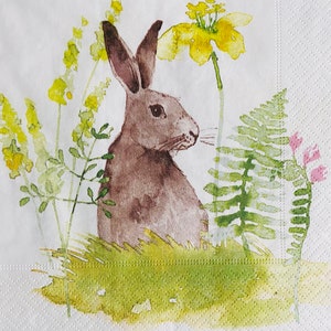 Frühlingshase als Papierserviette für Decoupage oder Bastelbedarf und Scrapbooking