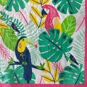 Parrot paper napkin for decoupage or craft supplies and scrapbooking